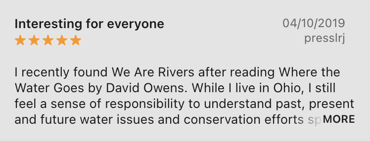 Apple Podcasts review of We Are Rivers, screenshot 2 of 4. Click to expand.